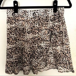 Leopard Print Mini Skirt - Size Small